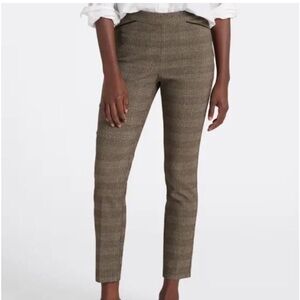 NWOT TRIBAL Ciana High Rise Textured Plaid Pull On Pants - Brown, Size 6